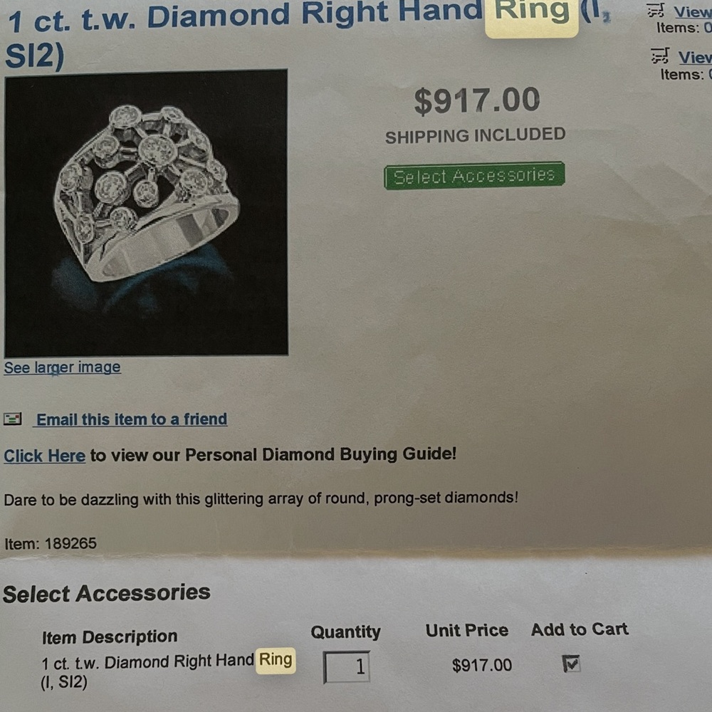 Diamond Ring White 14K Gold Size 7 - Picture 14 of 14